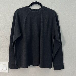 Madewell Plush Mockneck Button-Back Top, size L, NWOT